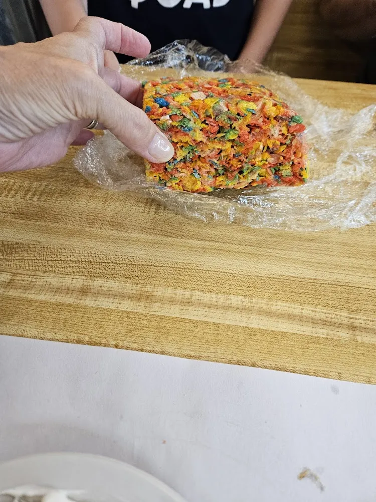 Rice Crispy Treat Made with Fruiti Pebbles
